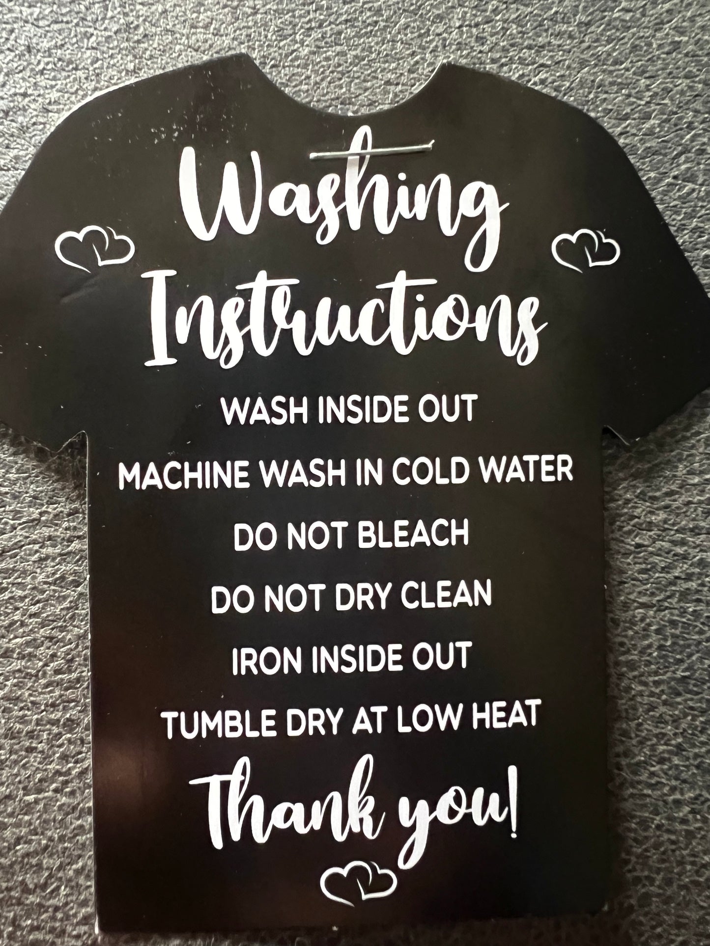 Picture shows the washing instructions for shirt