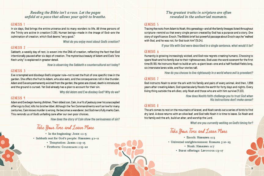 Educational material on the Bible with text and footprints design