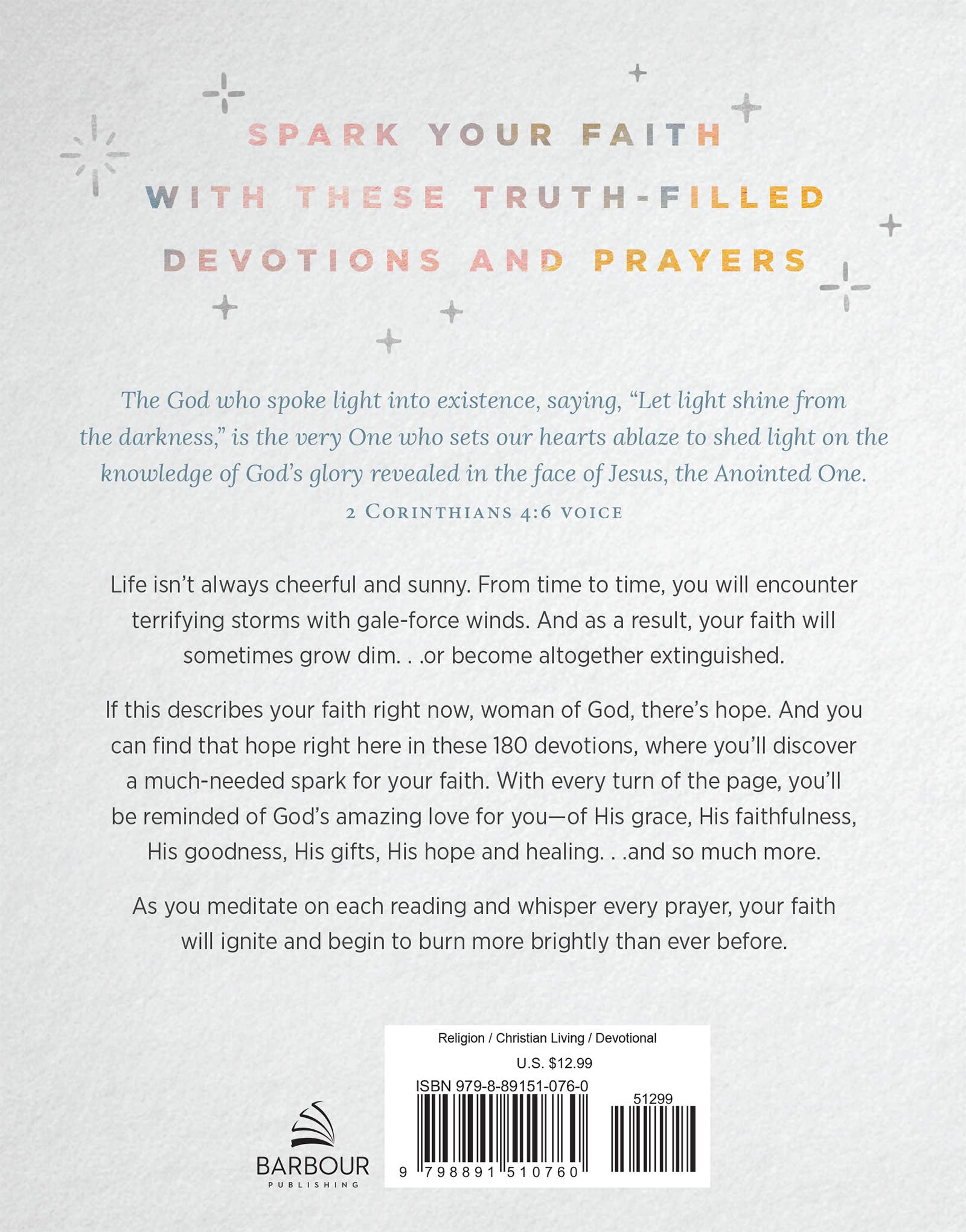 Back cover of a book with text and Barbour logo on a light gray background