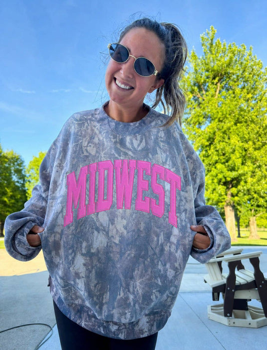 Midwest Camo Embroidered Appliqué Mockneck 
