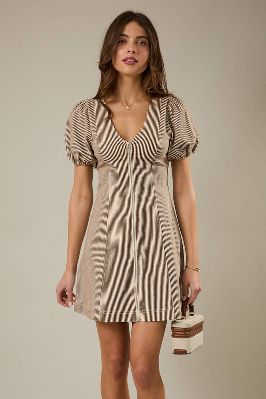 PUFF SLEEVE MINI DRESS