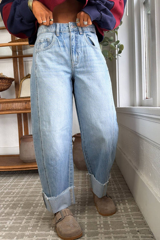 Raw Hem Ankle Jeans